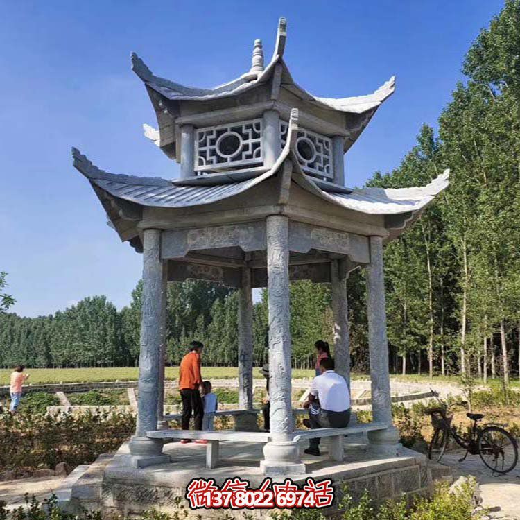 多層中式?jīng)鐾?，完美雕塑戶外公園