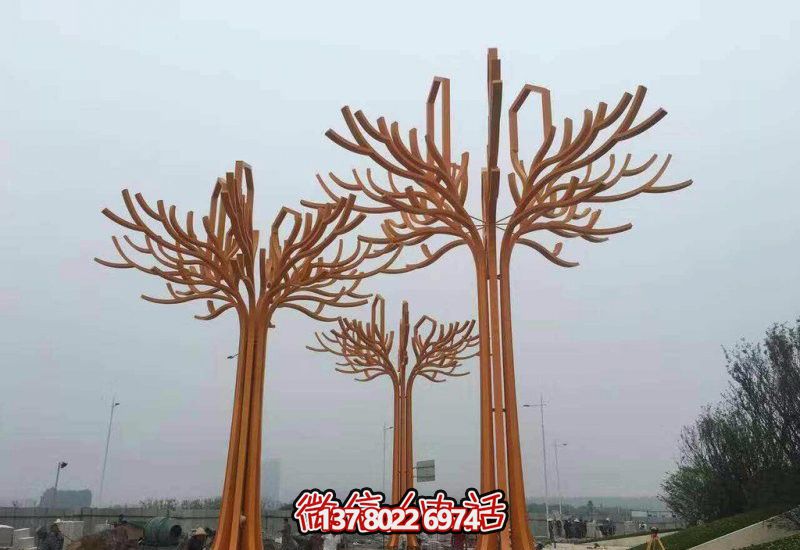 不銹鋼公園雕塑——抽象樹形藝術(shù)品