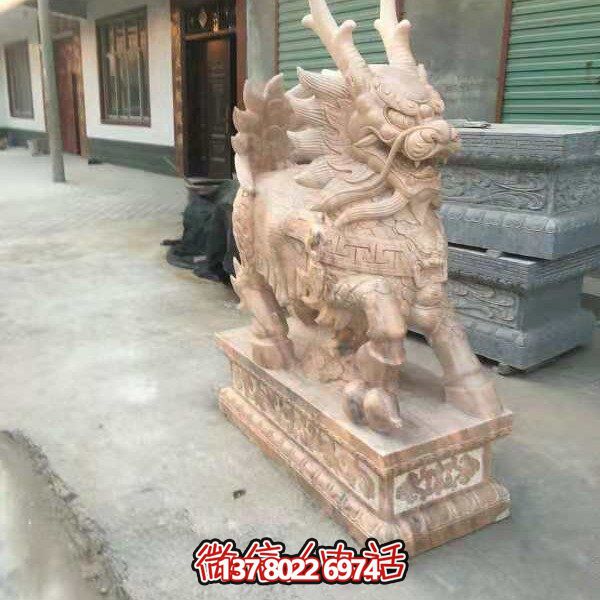 高端定制大理石石雕獅子雕塑，裝點大型庭院、別墅、門口，招財又安全