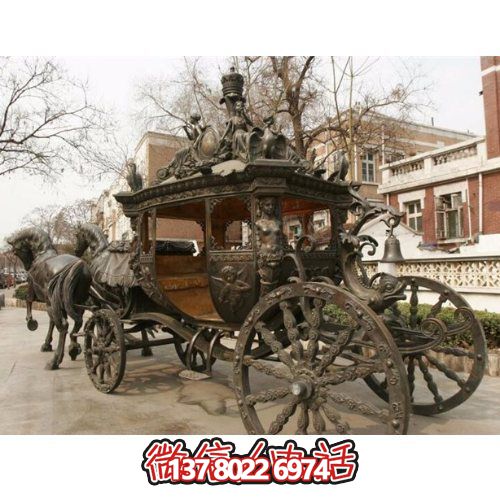 戶外公園大型銅雕馬車雕塑