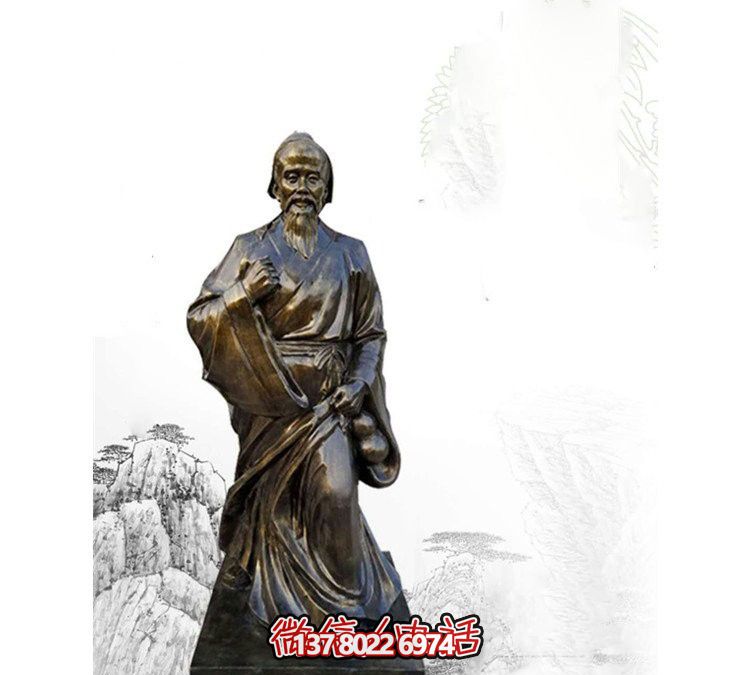 景區(qū)玻璃鋼仿銅古代名醫(yī)華佗雕塑