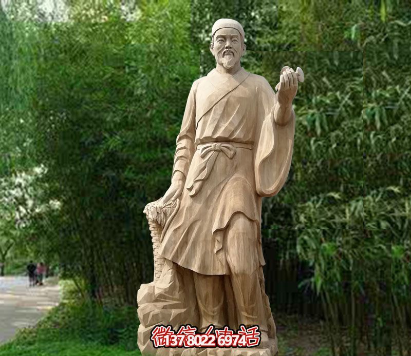 園林景觀大理石醫(yī)學(xué)家李時珍石雕塑