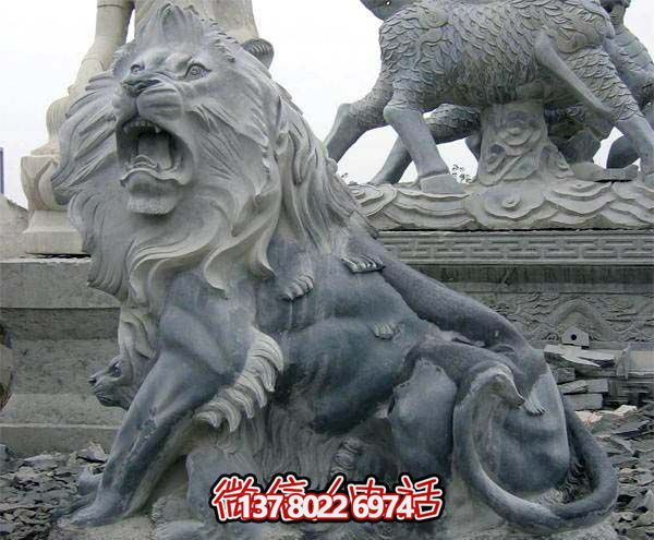 公園大型大理石獅子雕塑