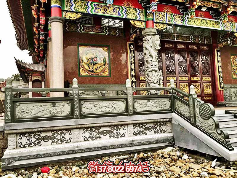 寺院大殿臺(tái)階青石古建筑雕刻防護(hù)欄桿